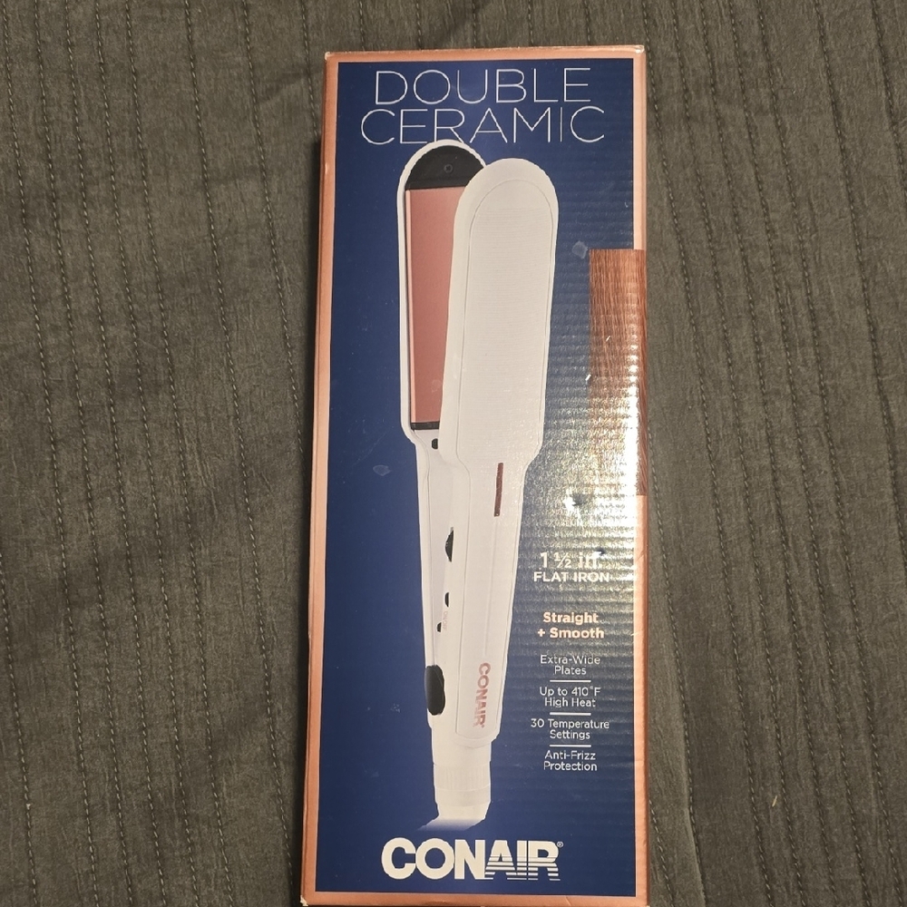 Double Ceramic Flat Iron - White and Pink